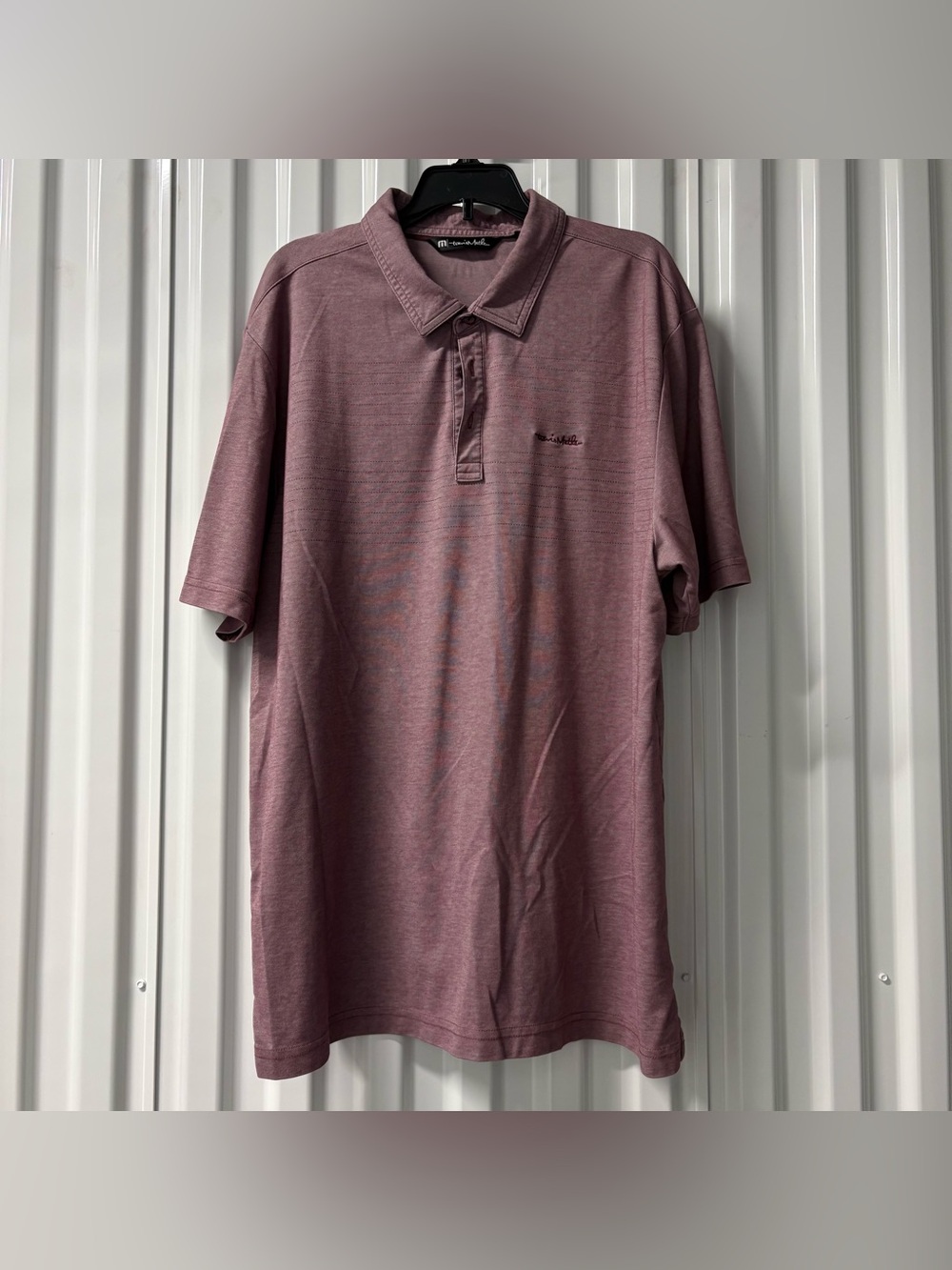 Travis Mathew Men's Golf Polo Shirt - Dusty Mauve